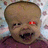 A pixelated baby with red eyes on a patterned background, next to yellow text reading "im fucking ugly!! and u love it!!".