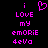 Pixelated pink text and heart symbol on black background, with identical static frames side-by-side.