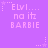 Pixelated text on a purple background with star and dot accents, repeating 'ELVI... na itz BARBIE' in multiple
