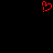 Red pixelated heart shape on black background with small red pixel cluster at bottom center.