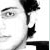 Pixelated grayscale image of a partial human face with visible eye, eyebrow, and hair, set against a white background with black and gray abstract shapes.