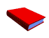 A red book with blue edges viewed from multiple angles in a , showing closed, open, and tilted perspectives
