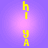Yellow pixelated text 'hi yah hi ya' vertically stacked on a purple-to-pink gradient background with four identical