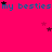 A bright pink background displays repeated cyan text 'my besties' with scattered black and dark red stars, partially cropped on the right.
