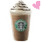 Two identical Starbucks drinks with whipped cream and chocolate drizzle, each accompanied by a heart icon that changes from pink to magenta.