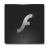 A grayscale pixelated icon featuring a diagonal white curved shape on a dark gray background with a light gray border.