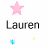 four and four shows the name 'Lauren' with animated star effects in pink, yellow, and blue