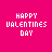 Pixelated 'HAPPY VALENTINES DAY' text with heart symbols on a bright pink background, varying in color and animation across frames.