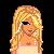 Pixel art buddy icon featuring a blonde woman with blue eyes and earrings next to yellow text reading "i had a nightmare i was a brunette!!" on black background.