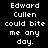 Pixelated text displays 'Edward Cullen could bite me any day' with red highlight boxes cycling through each word in sequence.