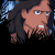 Pixelated cartoon-style image of a man with brown skin, blue eyes, and a brown beard, wearing a dark jacket with a blue collar, set against a black background.