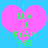 Two identical pixelated pink hearts on a bright blue background with green text reading "I LUV U RYAN <33" inside each heart.