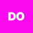 Static image with bright pink background and white pixelated text 'DO' centered in the frame.