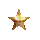 Four pixelated star icons arranged in a on gray background, each with brown outline and yellow center showing subtle animation differences