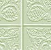 Four identical square panels arranged in a 2x2 grid, each containing a light green textured pattern with swirling lines and pixelated details.