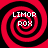 Four identical red and black spiral patterns arranged in a , each containing white pixelated text reading LIMOR ROX