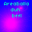 Pixelated text 'Areaballa duh bffl' on a blue-to-magenta gradient background with shifting light effects.