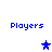 Four blue 'Players' text labels with three star icons in varying shades of blue on a white background.