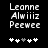 Pixelated text displays 'Leonne Alwiiiz Peewee' above five heart icons, with one gray and four white hearts in two distinct arrangements.