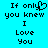 Pixelated text on cyan background with heart symbol replacing 'y' in 'only', two identical static frames side-by-side.