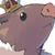 Static pixelated cartoon of a brown animal head with a crown, featuring large eyes and visible ear structure against a white background.