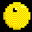 Four yellow pixelated circular icons with black eye-like shapes, arranged in a on a black background