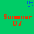 Green background with blue pixelated heart symbol above red pixelated text reading 'Summer 07' in two identical side-by-side arrangements.