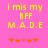 Yellow pixelated text on pink background reads 'i mis my BFF M.A.D.E' with orange and red hearts below, two versions differ in heart coloration.