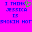 Pixelated text on bright pink background with green heart symbol replacing 'O' in 'THINK', repeated across two identical