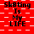 Red and white checkered background with repeated text "Sk8ting Is My LIFE" in black pixelated font across multiple and