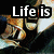 A four- displays a person's feet in brown shoes with white laces against dark pants, overlaid with text reading "Life is like a Pair of Shoes!"