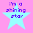 Four identical light blue stars on a pink background with purple text reading "i'm a shining star" inside each star.