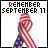 nine identical 8-bit style icons featuring a red-white-and-blue ribbon with an American flag pattern, each displaying 'REMEMBER SEPTEMBER 11' text where the first letter alternates color
