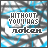 Animated icon with blue and gray background displaying 'WITHOUT YOU HAS BROKEN' text, featuring sequential pixel changes in the word 'BROKEN'.