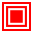 Four red and white square nested frame icons arranged in a , each with distinct layer counts