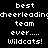 Pixelated text on a split background with black and blue sections, displaying 'best cheerleading team ever.... Wildcats!' in white block letters.