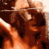 A sequence of animated frames showing a shirtless person with a muscular build performing a motion against a dark background with white lines.