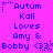 A static image with a bright pink background displays repeated text and symbols in blue, arranged in two of three each