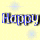 Pixelated yellow background with 'Happy Easter' text and a blue bunny plush toy in the lower-left quadrant.