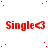 Red 'Single' text with heart symbol on white background, scattered red dots, and gray rectangle in bottom-right corner.