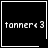 Four black square with white borders display 'tonner<3' text; top-right has a heart symbol, bottom-right has a starburst symbol