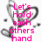 Pink text and gray heart outlines on white background with scattered black dots, partially obscured by a gray rectangle.