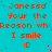 A static digital image with cyan background and red text repeating 'Janesa Your the Reason why I smile :D' in a pattern