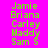 Pixelated green text listing names on four colored backgrounds with visible animation changes between frames.