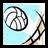 Pixelated volleyball icon with blue background and text 'i luv volley ball' on right side.