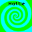 Four identical spiral patterns with green and cyan colors, each labeled 'Hattie' in black pixelated text at the top.