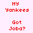 Pixelated red text on colored backgrounds: 'NY Yankees' and 'Got Joba?' in four quadrants with white, light blue, dark blue, and purple backgrounds.