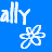 A 2x2 contact sheet of three animated frames showing a blue background with white text and flowers, where the third frame has dark blue text instead of white.