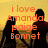 Silhouettes of three figures against a yellow background with orange text reading "i love Amanda paige Bonnet forever and i always will <3".