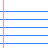 Pixelated text on lined paper background with blue lines and red vertical dividers, showing sequential variations of 'dear' followed by a message about sending a letter.